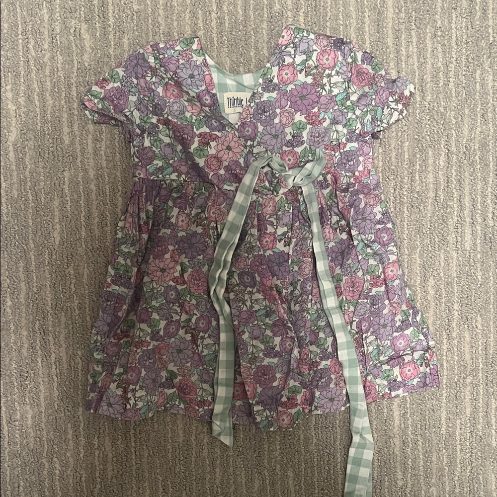 Thimble Baby Girl Purple and Green Floral dress 6-12M Spring Summer Outfit